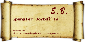 Spengler Borbála névjegykártya